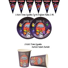 Temalı Tabak , Bardak , Flama Bayrak Doğum Günü Süsleri