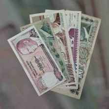 5 Adet Yerli Eski Kağıt Para
