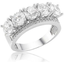 Gümüş 5 Taş Bayan Yüzük 13