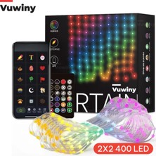 Mobil Uygulamalı Senkronizasyonlu USB Girişli Rgb Akıllı LED Perde (2x2 Metre)
