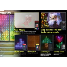 Mobil Uygulamalı Senkronizasyonlu USB Girişli Rgb Akıllı LED Perde (2x2 Metre)