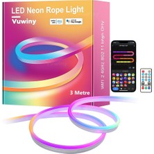 Mobil Uygulamalı Wıfı Özellikli IP67 Sese Duyarlı Rgb-Ic Akıllı LED Neon Akıllı Aydınlatma (3 Metre)