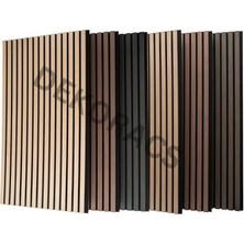 40X240 Antrasit Renk 3D Akustik Ahşap Duvar Paneli