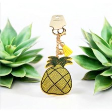 Ananas Figürlü Taşlı Çanta Süsü ve Anahtarlık