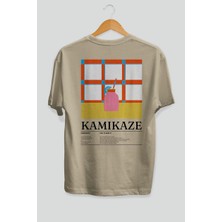 Kamikaze Kokteyl Serisi Arka Baskılı Oversize T-Shirt Erkek Kadın %100 Pamuk Bisiklet Yaka Tişort