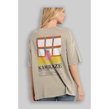 Kamikaze Kokteyl Serisi Arka Baskılı Oversize T-Shirt Erkek Kadın %100 Pamuk Bisiklet Yaka Tişort