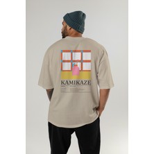 Kamikaze Kokteyl Serisi Arka Baskılı Oversize T-Shirt Erkek Kadın %100 Pamuk Bisiklet Yaka Tişort