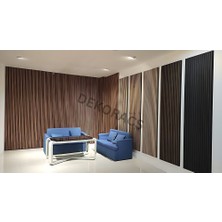 100X240 Ceviz Renk 3D Akustik Ahşap Duvar Paneli