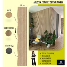 60X240 Kahve Renk 3D Akustik Ahşap Duvar Paneli