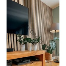 100X240 Kahve Renk 3D Akustik Ahşap Duvar Paneli