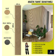 40X240 Kahve Renk 3D Akustik Ahşap Duvar Paneli
