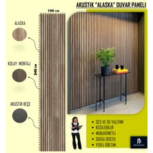 100X240 Alaska Renk 3D Akustik Ahşap Duvar Paneli