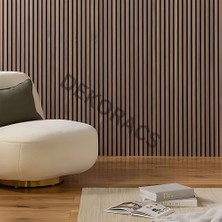 100X240 Alaska Renk 3D Akustik Ahşap Duvar Paneli