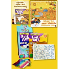 Foılart Peel & Press Yapışkanlı Renkli Basklı Folyo Sanatı 1 Li Safari Temalı Set