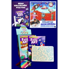 Foılart Peel & Press Yapışkanlı Renkli Basklı Folyo Sanatı 1 Li Uzay Temalı Set