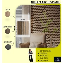 40X40 Alaska Renk 3D Akustik Ahşap Duvar Paneli