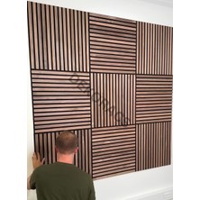 40X40 Alaska Renk 3D Akustik Ahşap Duvar Paneli