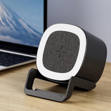 15W Kablosuz Şarj/bluetooth Hoparlör/3 Renk LED Işık/telefon Standı/dokunmatik Butonlu 4 Özellik Bir Arada