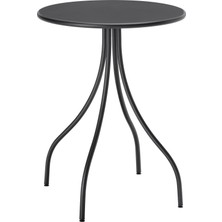 IKEA Tanebro Yan Sehpa 46 cm Çap Antrasit Çelik Ayak ve Tabla
