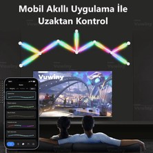 Akıllı Wifi Telefon App Bağlantılı Şekil Verilebilir Yapıştırmalı Rgb-Ic 9'lu Akıllı LED Çubuk