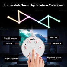 Akıllı Wifi Telefon App Bağlantılı Şekil Verilebilir Yapıştırmalı Rgb-Ic 9'lu Akıllı LED Çubuk