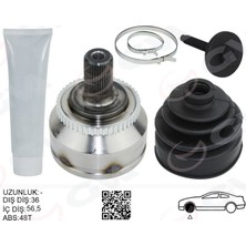 Ön Aks Kafasi Diş Sağ-Sol Volvo S60 I 00 10 C70 I 96 02 36 27 56.5 114MM Boy 48 Abs Li Almla