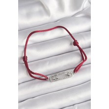 Kırmızı Ipli Asansörlü Zirkon Taşlı Gümüş Messika Model Kadın Bileklik