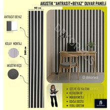 60X240 Antrasit-Beyaz Renk 3D Akustik Ahşap Duvar Paneli