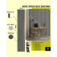100X240 Antrasit-Beyaz Renk 3D Akustik Ahşap Duvar Paneli