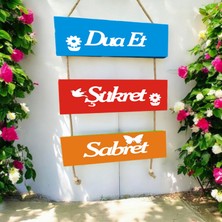 Balkon Bahçe Duvar Ahşap Dekorasyon Süs Sabret Yazısı
