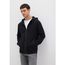 Mavi Kapüşonlu Fermuarlı Siyah Basic Sweatshirt 0S10423-900
