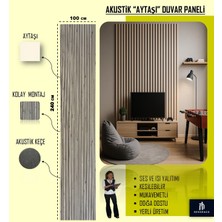100X240 Aytaşı Renk 3D Akustik Ahşap Duvar Paneli