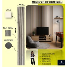 40X240 Aytaşı Renk 3D Akustik Ahşap Duvar Paneli