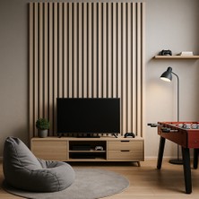 40X240 Aytaşı Renk 3D Akustik Ahşap Duvar Paneli