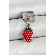 316L Çelik Sallantılı Çilek Model Gümüş Renk Nomination Charm