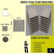 10 Adet 40X40 Aytaşı Renk 3D Akustik Ahşap Duvar Paneli