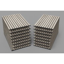 10 Adet 40X40 Aytaşı Renk 3D Akustik Ahşap Duvar Paneli