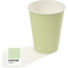 Packtory 14 Oz Single Wall Baskılı Karton Bardak (Açık Yeşil) 50 Adet