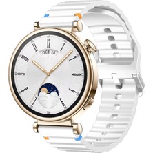 Huawei Watch Gt4 41MM Ile Uyumlu Dalga Desenli Tokalı Yumusaş Soft Silikon Kordon