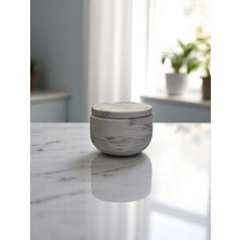 Küçük Kapaklı Beton Saklama Kabı & Mumluk Dekoratif Çok Amaçlı Kutu