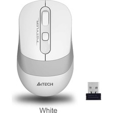 A4Tech FG10 Nano Alıcı Kablosuz Optik 2000DPI Enerji Korumalı Mouse - Beyaz