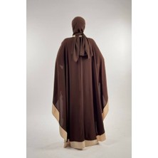 Düğme Detaylı Pelerin 70024 Kahverengi