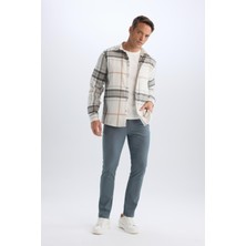 DeFacto Yazlık Chino Kanvas Dokulu Pantolon Slim Fit Dar Kesim Cepli Dar Paça T1055AZ25SP