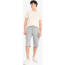 DeFacto Slim Fit Dar Kesim Kargo Cepli Basic Düz Kapri Şort T4693AZ25SM