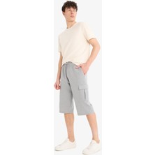 DeFacto Slim Fit Dar Kesim Kargo Cepli Basic Düz Kapri Şort T4693AZ25SM