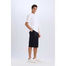 DeFacto Slim Fit Dar Kesim Kargo Cepli Basic Düz Kapri Şort T4693AZ25SM