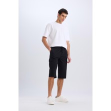 DeFacto Slim Fit Dar Kesim Kargo Cepli Basic Düz Kapri Şort T4693AZ25SM