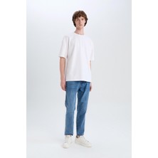 DeFacto %100 Pamuk 90's Slim Fit Dar Kalıp Yüksek Bel Dar Paça Jean Pantolon D8602AX25SP