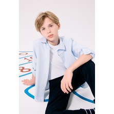 DeFacto Polo Yaka Oxford Uzun Kollu Okul Gömleği Erkek Çocuk F3268A825AU