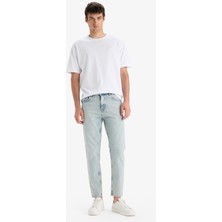 DeFacto %100 Pamuk 90's Slim Fit Dar Kalıp Yüksek Bel Dar Paça Jean Yıkamalı Pantolon F3903AX25SM